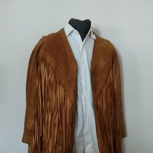 Wild West Suade Leather Jacket / Size Medium - Full Zip - Woodstock